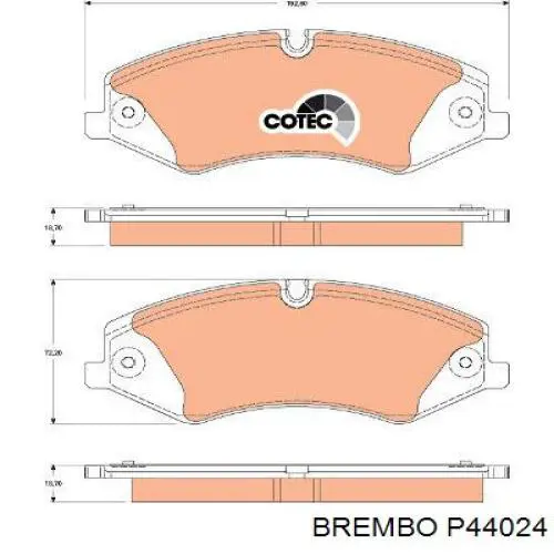Купить P44024 Brembo Колодки тормозные