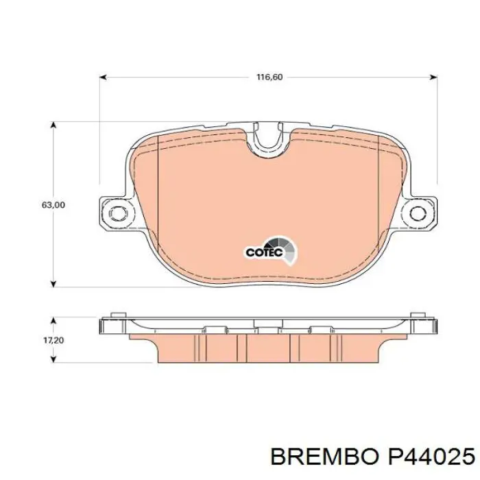Купить P44025 Brembo Колодки тормозные задние, дисковые