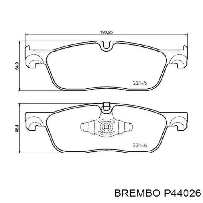 Передние тормозные колодки P44026 Brembo