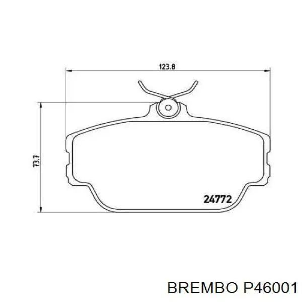 P46001 Brembo колодки тормозные передние дисковые