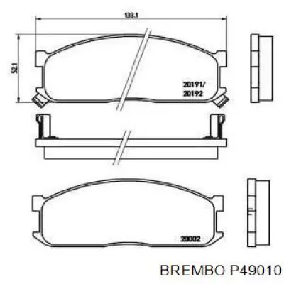 P49010 Brembo колодки тормозные передние дисковые