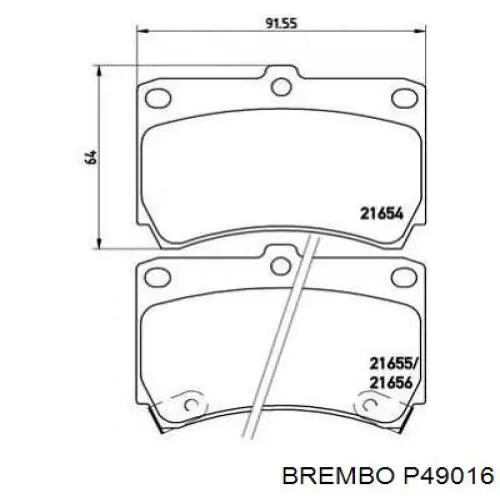 P49016 Brembo колодки тормозные передние дисковые