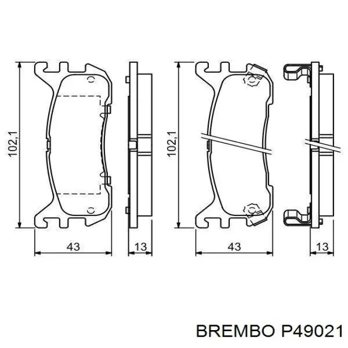 Задние дисковые колодки Brembo P49021