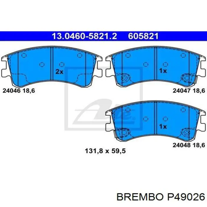 P49026 Brembo Колодки передние