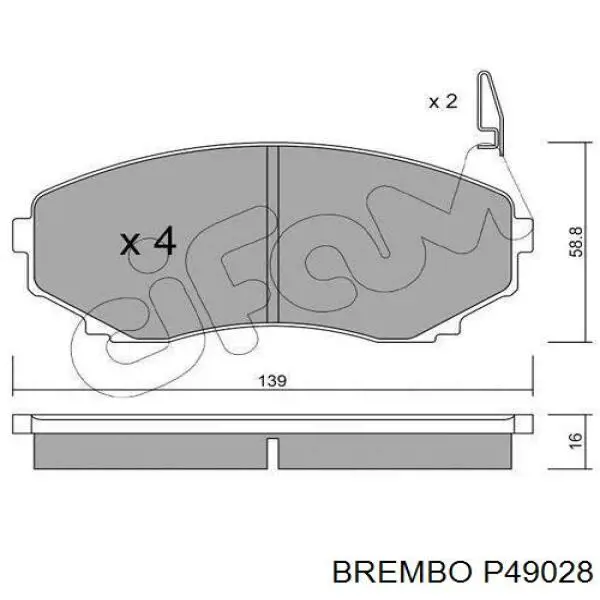 Pastillas de freno delanteras P49028 Brembo