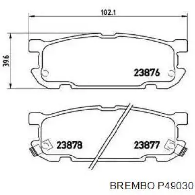 Задние тормозные колодки P49030 Brembo