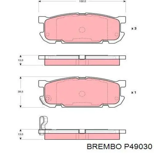 Pastillas de freno traseras P49030 Brembo