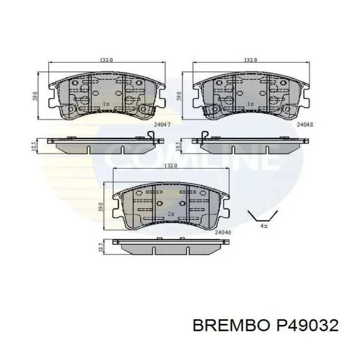 Передние тормозные колодки P49032 Brembo