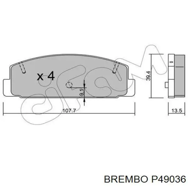 Задние тормозные колодки P49036 Brembo