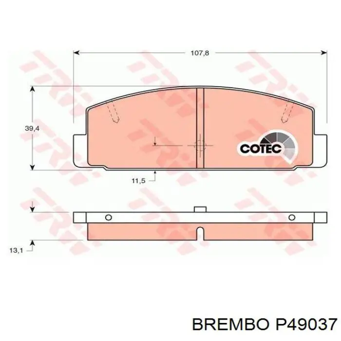 Задние тормозные колодки P49037 Brembo