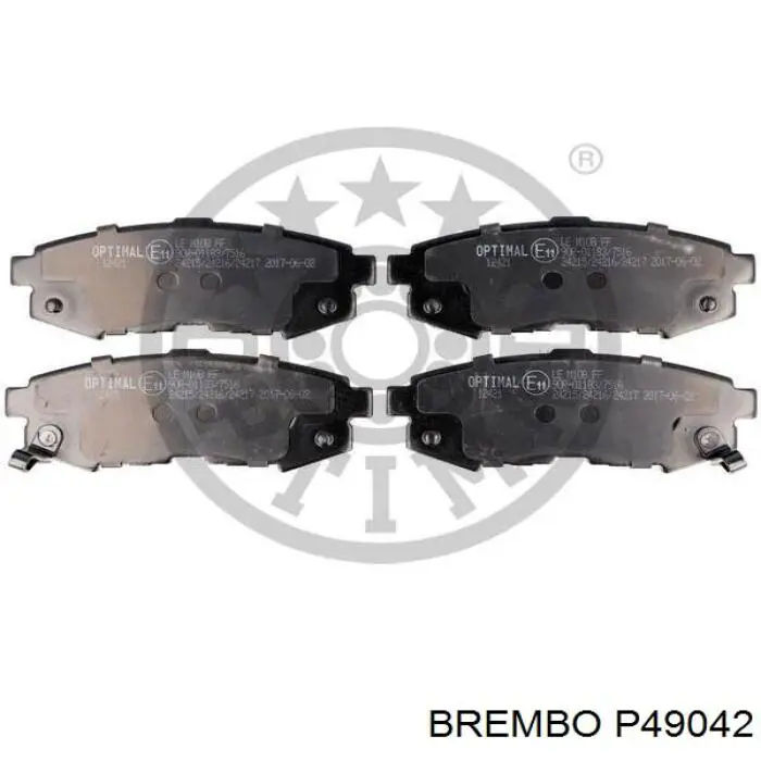 P49042 Brembo Колодки тормозные дисковые комплект