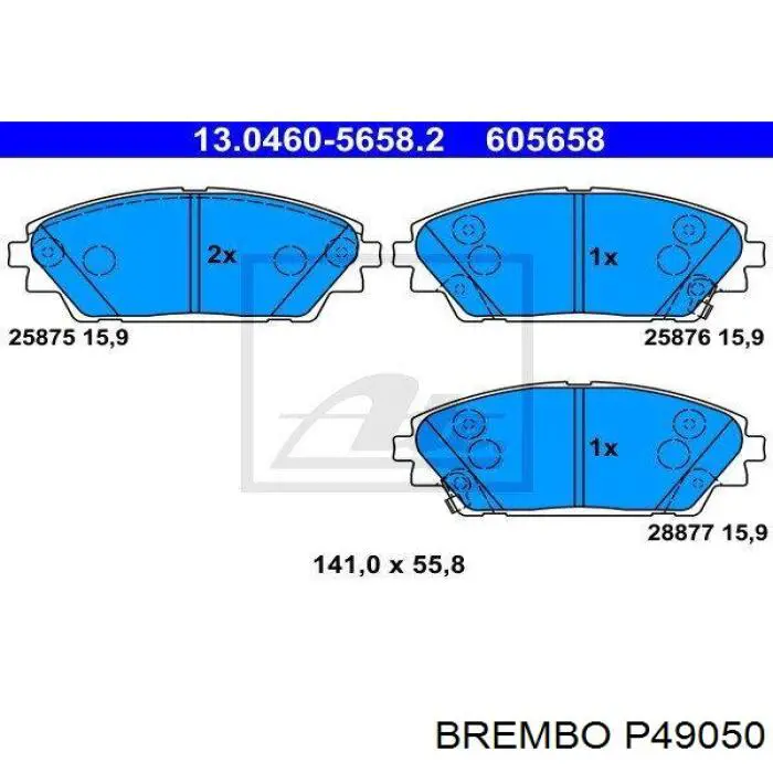 Тормозные колодки Brembo P49050