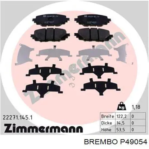 Передние тормозные колодки P49054 Brembo