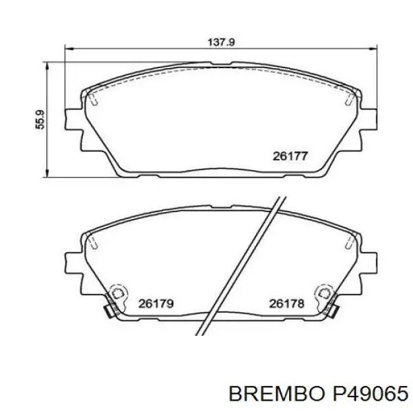 Передние тормозные колодки P49065 Brembo