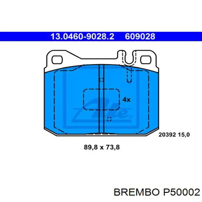 Колодки Brembo P50002 цена, от 20.49 USD