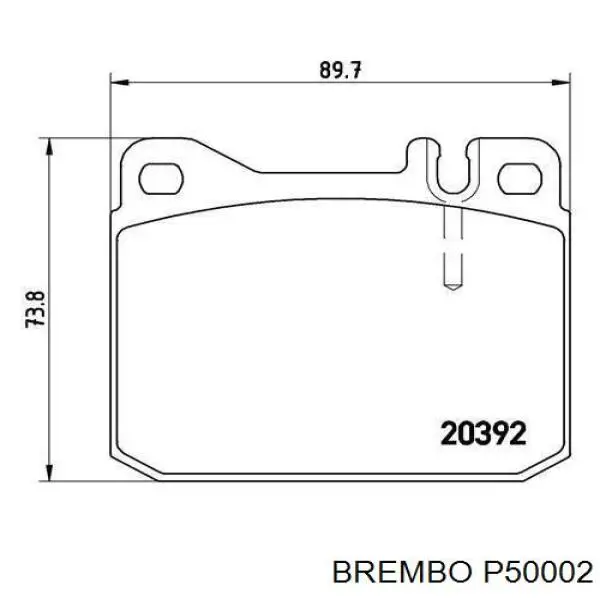 Купить P50002 Brembo Колодки тормозные
