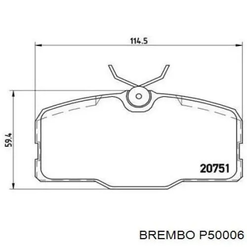 Передние тормозные колодки P50006 Brembo