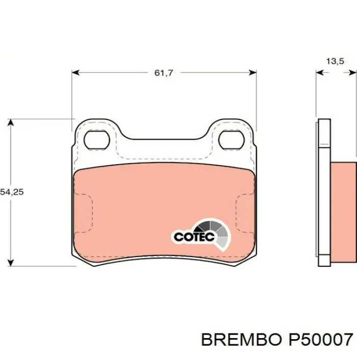 P50007 Brembo Колодки тормозные дисковые комплект