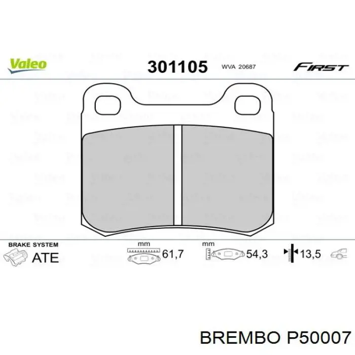 Колодки дисковые  Brembo P50007 цена, от 10.12 USD