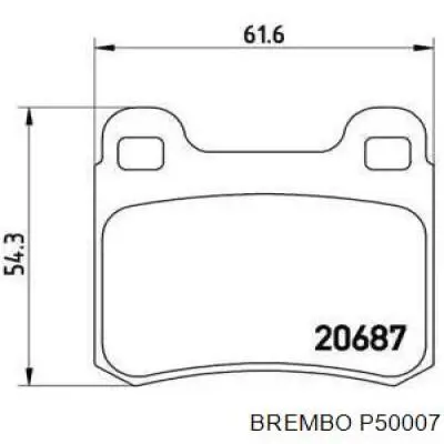 Задние тормозные колодки P50007 Brembo