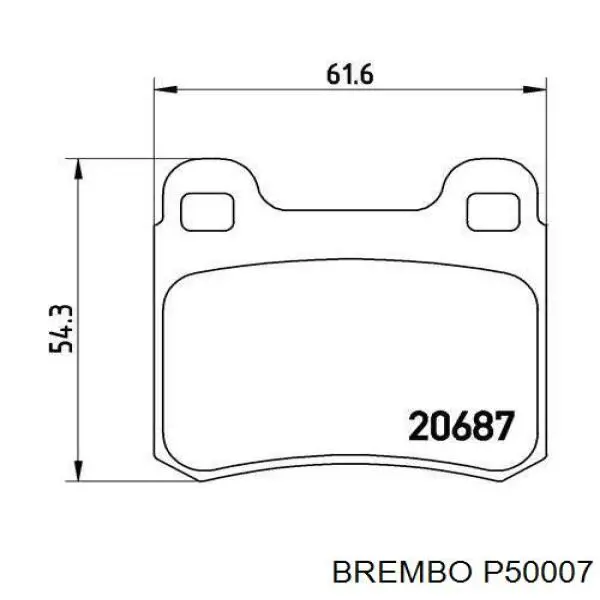 Задние тормозные колодки P50007 Brembo