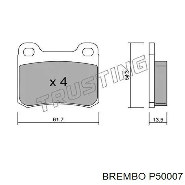 Купить P50007 Brembo Колодки тормозные задние, дисковые