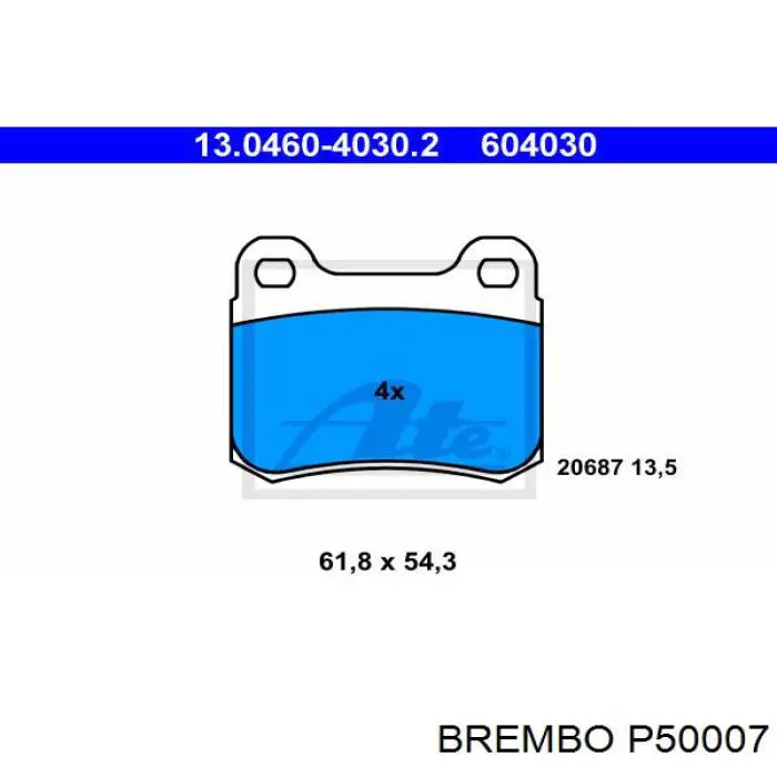 Задние тормозные колодки P50007 Brembo