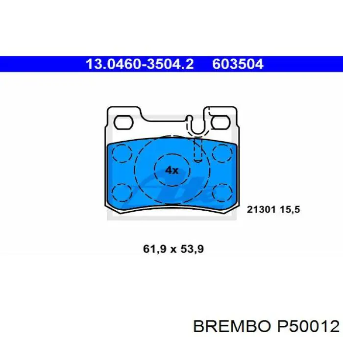 Купить P50012 Brembo Колодки тормозные задние, дисковые