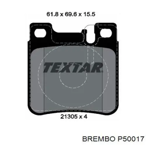 P50017 Brembo Колодки тормозные дисковые комплект