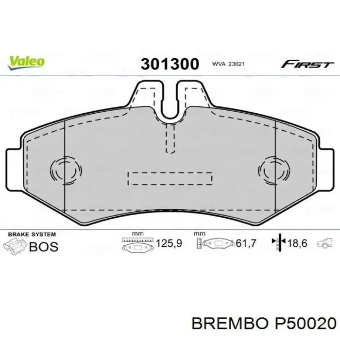 Задние тормозные колодки P50020 Brembo