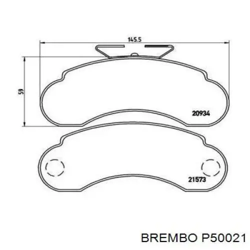 P50021 Brembo передние тормозные колодки