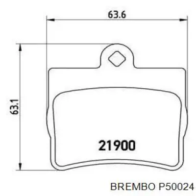 P50024 Brembo колодки тормозные задние дисковые