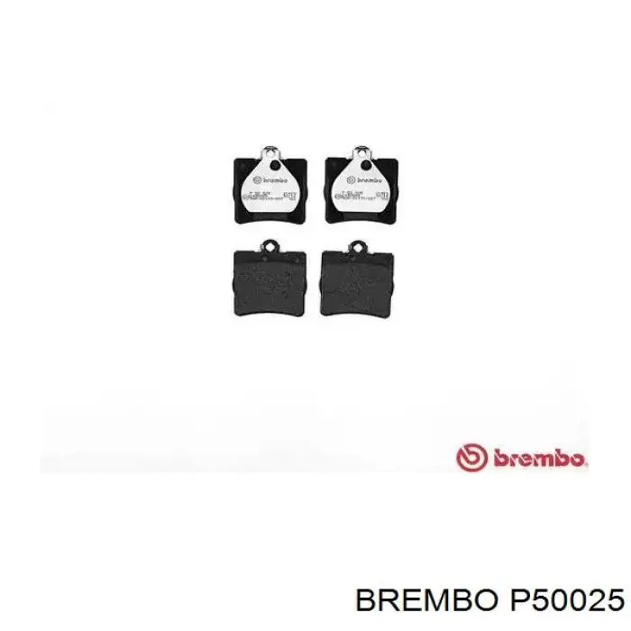 P50025 Brembo колодки тормозные задние дисковые