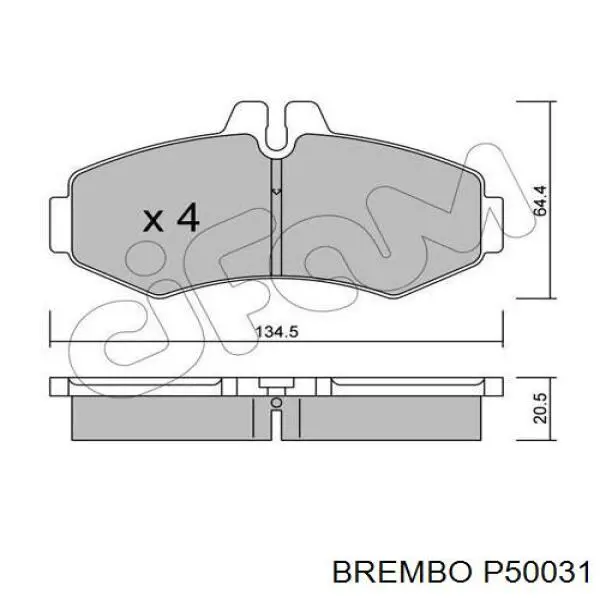 Передние тормозные колодки P50031 Brembo