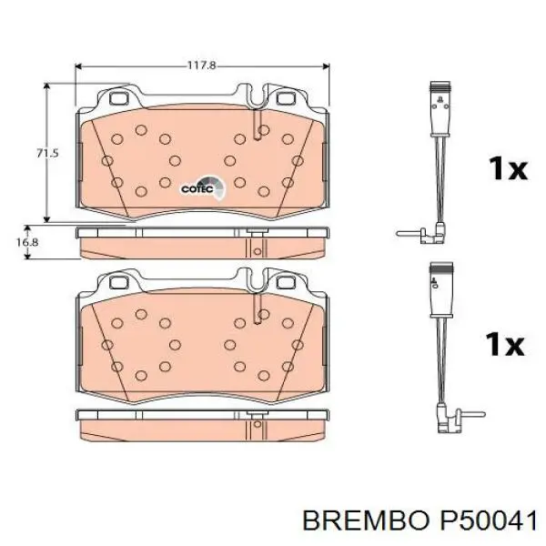Тормозные колодки Brembo P50041