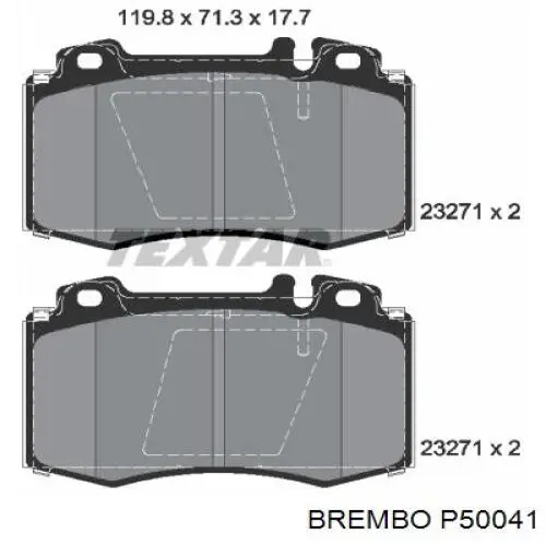 Купить P50041 Brembo Колодки тормозные