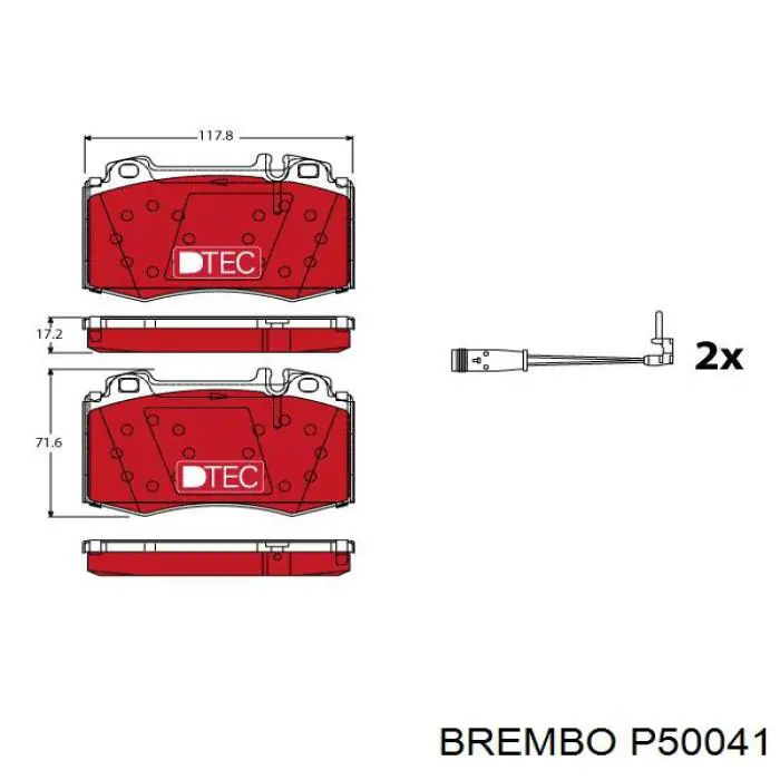 Pastillas de freno delanteras P50041 Brembo