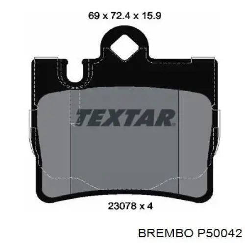 Купить P50042 Brembo Колодки тормозные задние, дисковые