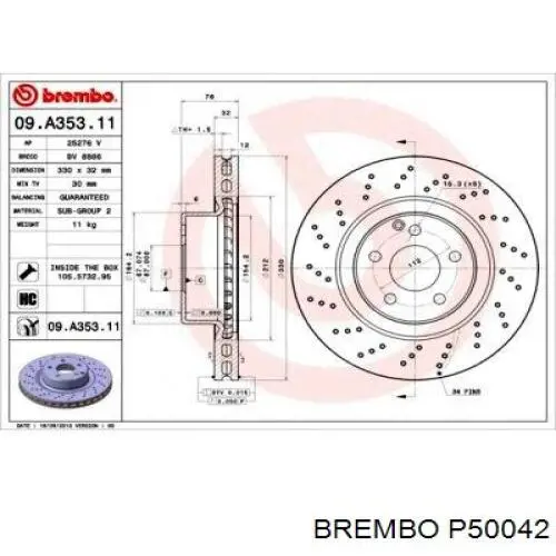 Задние дисковые колодки Brembo P50042