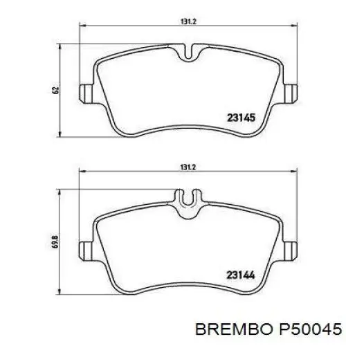 Передние тормозные колодки P50045 Brembo