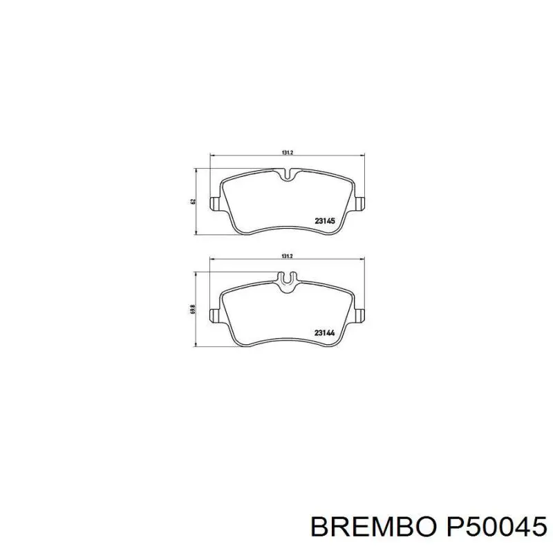 P50045 Brembo Колодки передние
