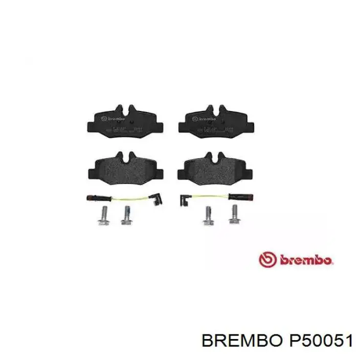 P50051 Brembo колодки тормозные задние дисковые