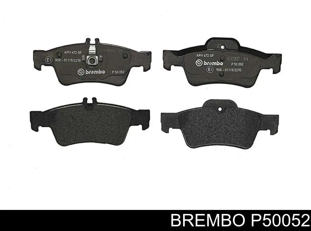 Колодки тормозные задние дисковые Brembo P50052