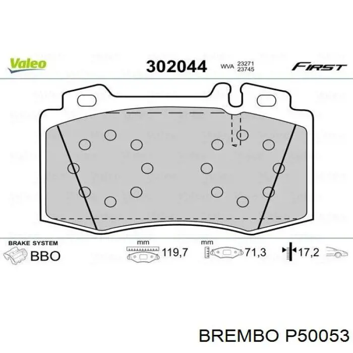 Передние тормозные колодки P50053 Brembo
