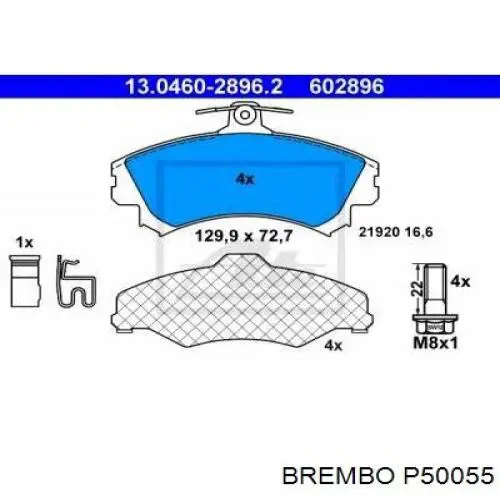 Колодки Brembo P50055 цена, от 27.01 USD