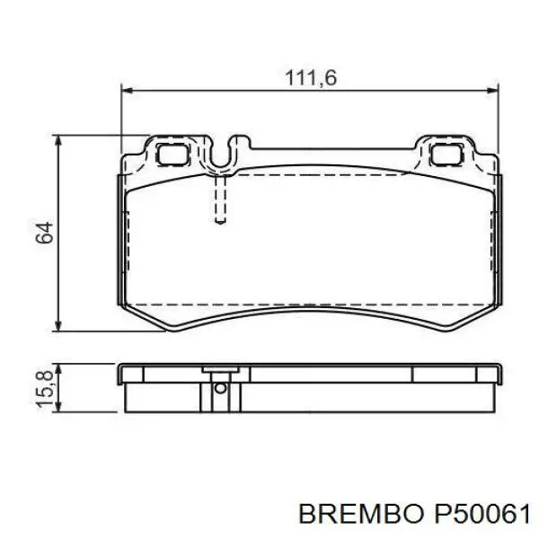 Задние дисковые колодки Brembo P50061