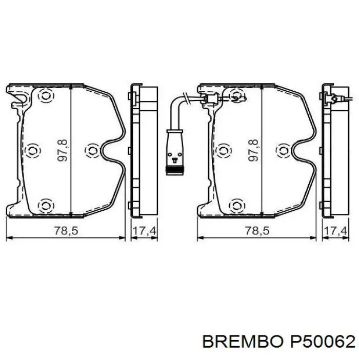 Купить P50062 Brembo Колодки тормозные