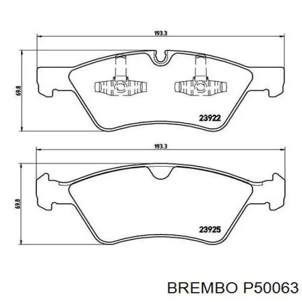 Тормозные колодки Brembo P50063