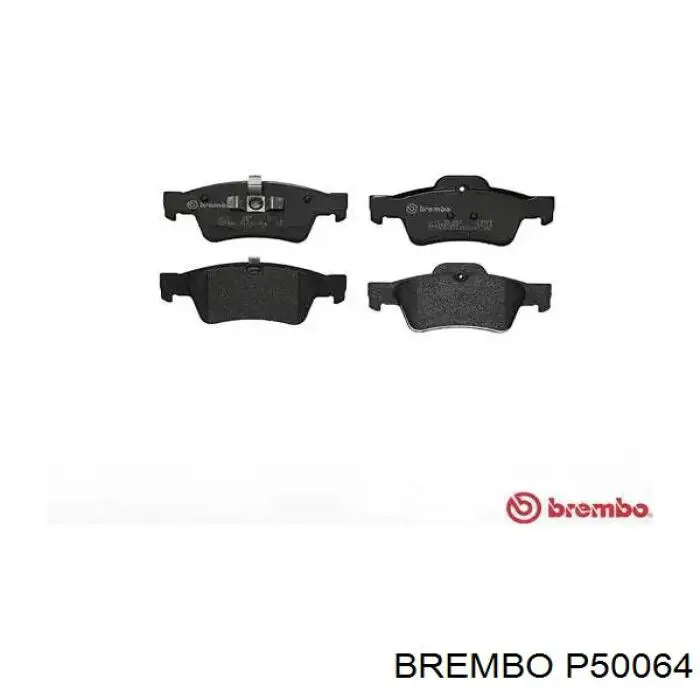 Колодки тормозные задние дисковые Brembo P50064