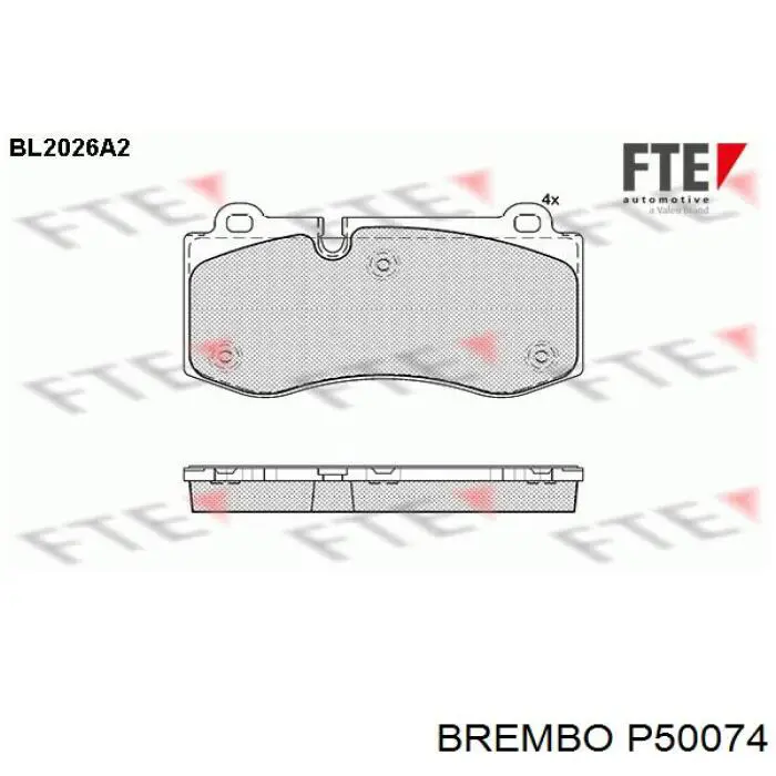 Колодки Brembo P50074 цена, от 46.62 USD